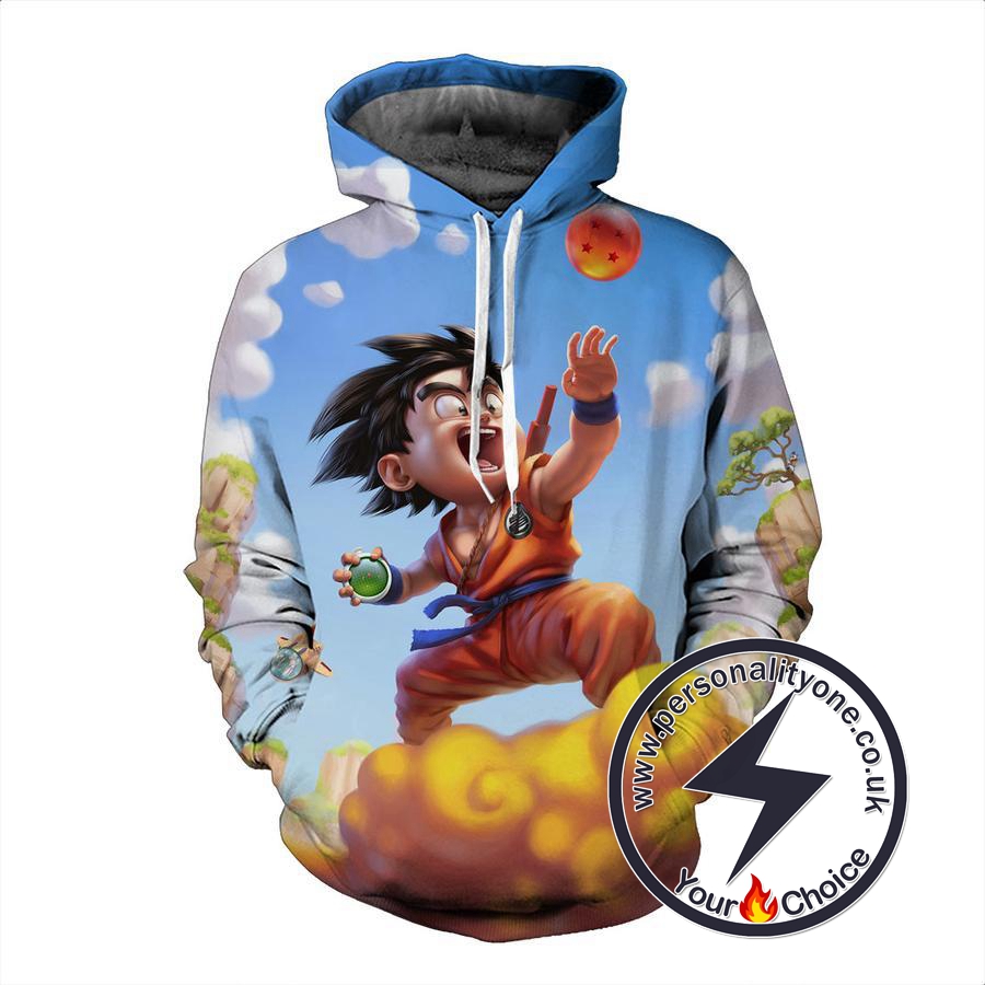 Dragon Ball Z - Goku On Nimbus 3D - Hoodies